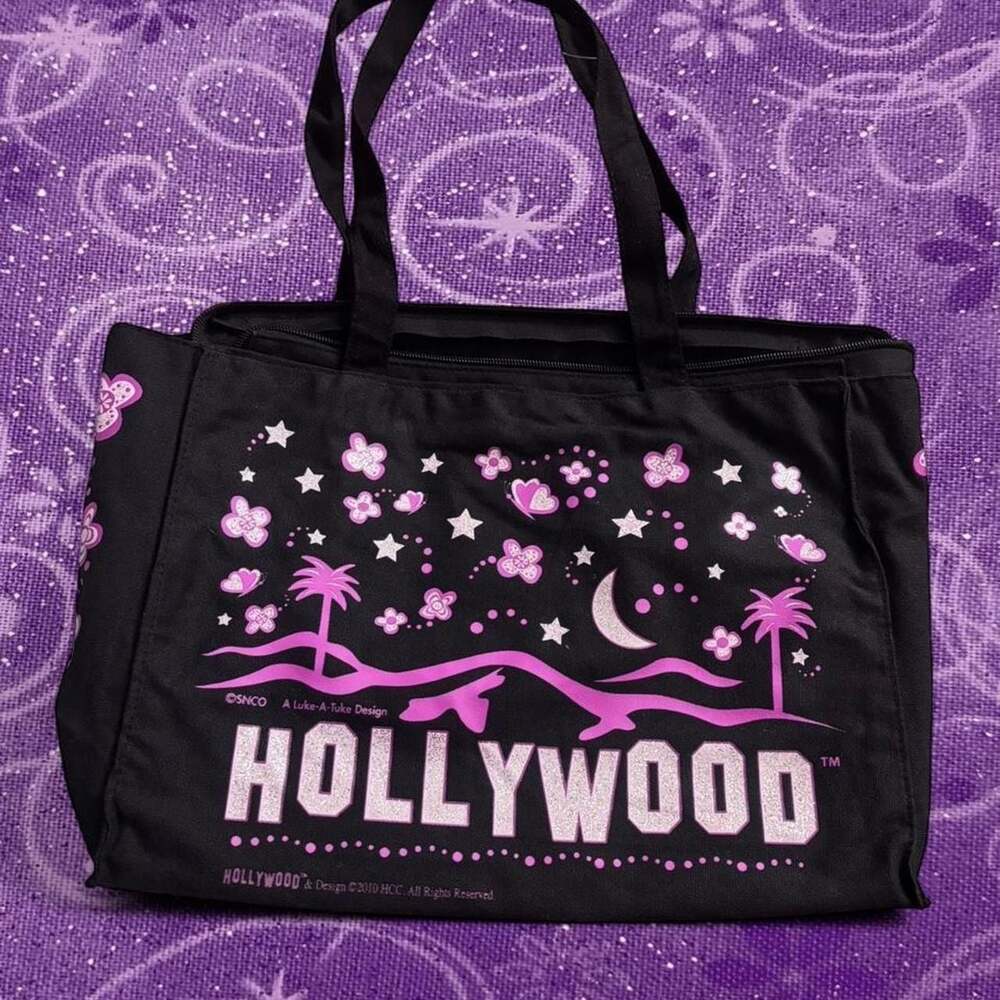 Y2K Smith Novelty Company Hollywood Glitter Destination Travel Tote Bag